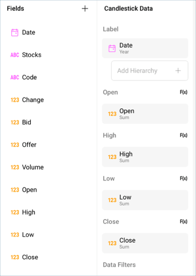 Dragging and dropping fields in Analytics