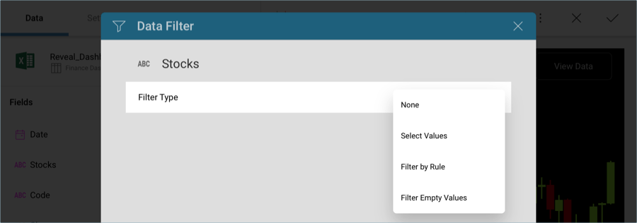 Selecting Filters in Analytics