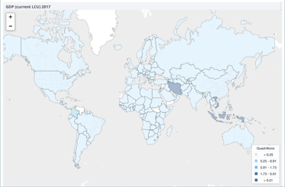 Example of a choropleth map of worldwide GDP