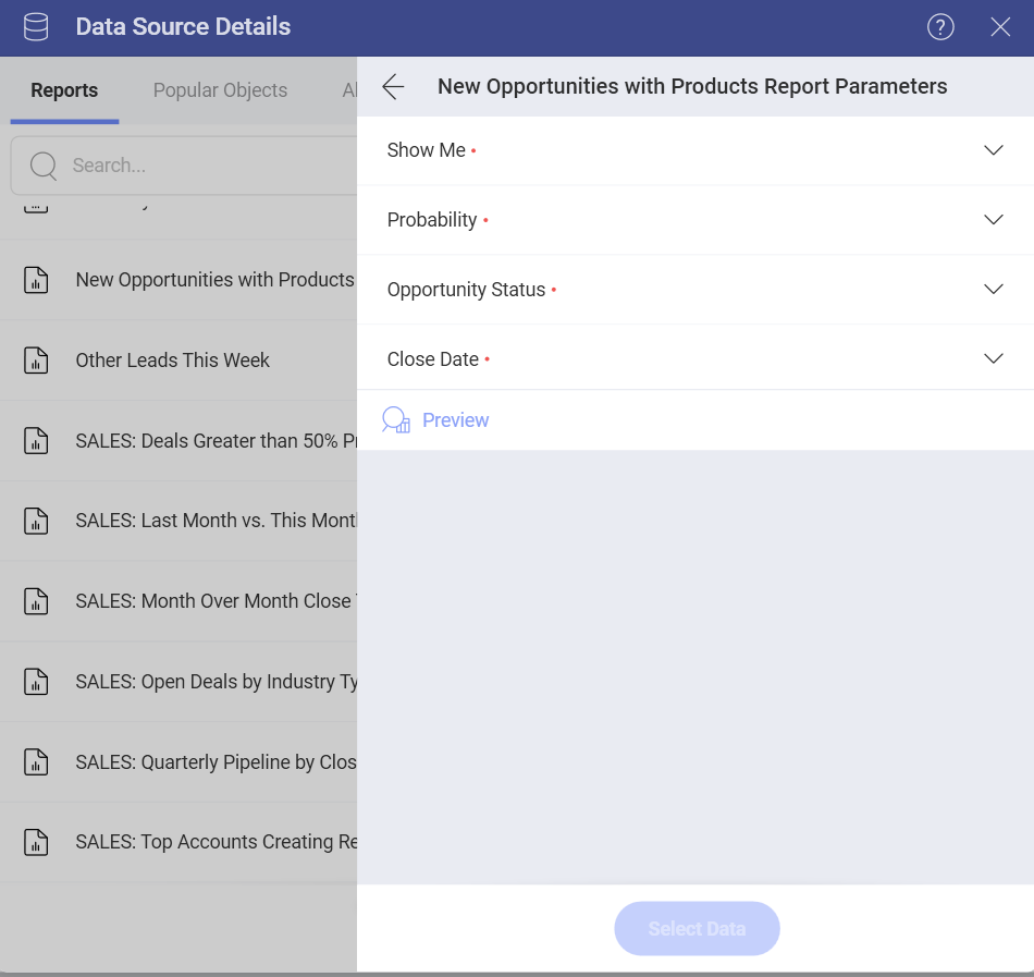 Set up values for Salesforce parameters