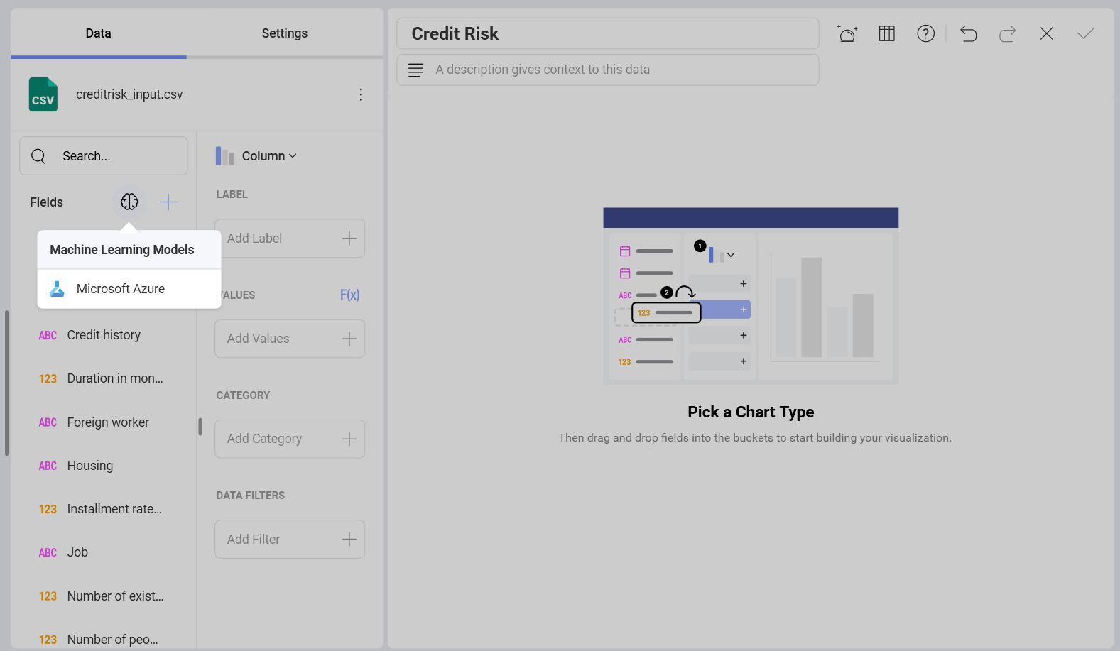 Brain icon location in the Visualization Editor