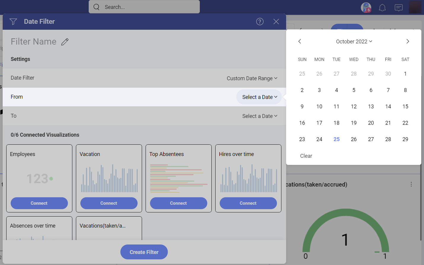 Custom Date Range calendar