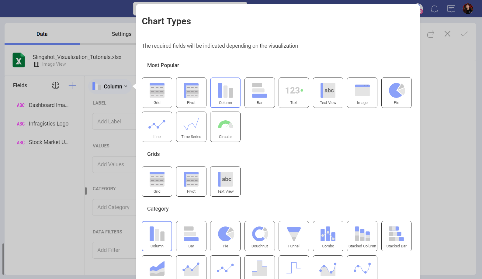 Image View in the list of Chart types