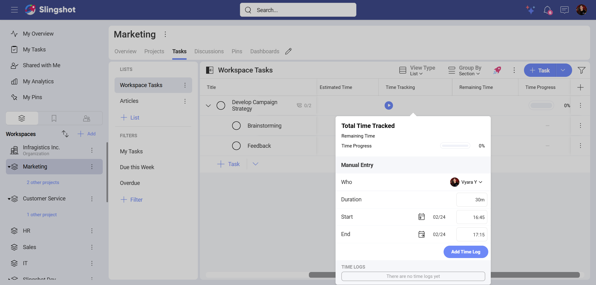 Time tracking settings