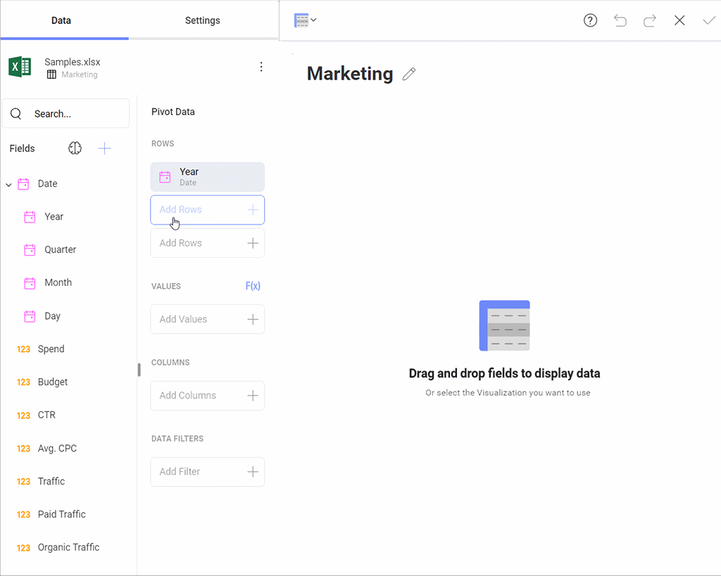 building dashboard from excel 