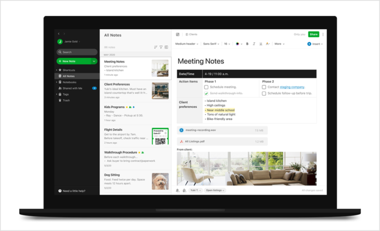 Evernote: alternativa a Notion